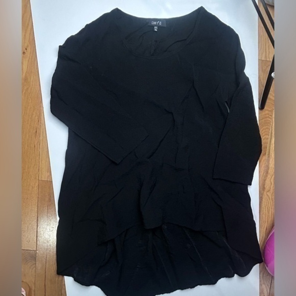 Comfy USA black hi low rayon nylon tunic top